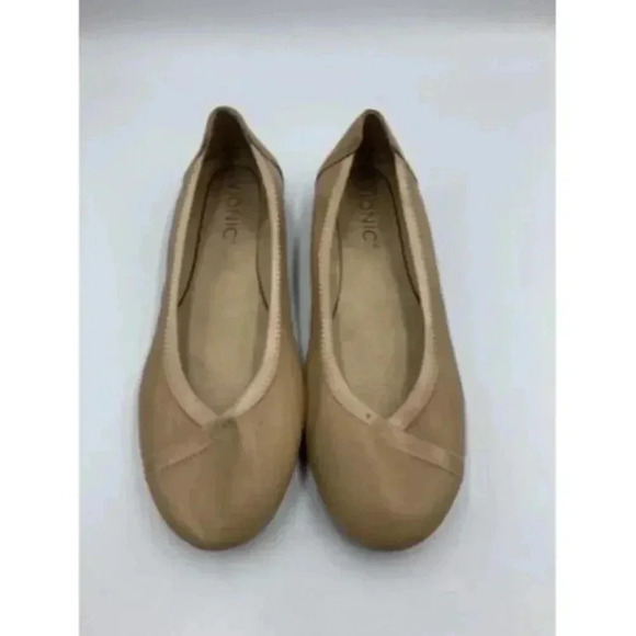 Vionic Caroll Womens 6 Ballet Flats Tan Leather Slip On Comfort Shoes - Picture 6 of 8